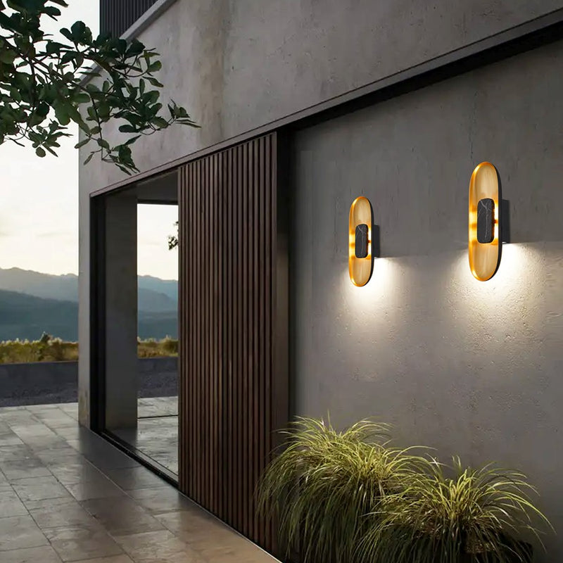 Alteck Marilyn 20in 1-Light Outdoor Sconce | Contemporary Sand Black and Sand Blast Acrylic | Entryway & Patio | 7 x 20 in | Model AW0042-3CCT-W-BK-BB