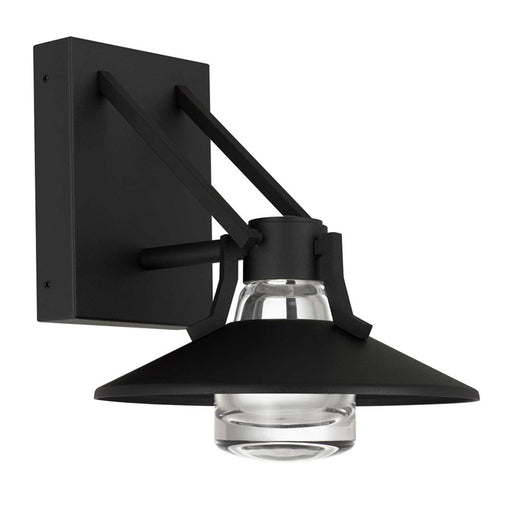 Alteck Radiant 9" LED Outdoor Sconce, Black/Clear, Sand Black