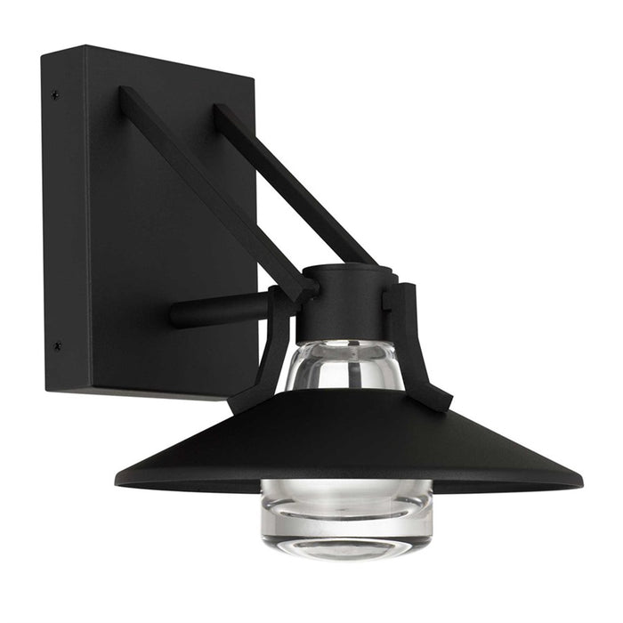 Alteck Radiant 9" LED Outdoor Sconce, Black/Clear, Sand Black