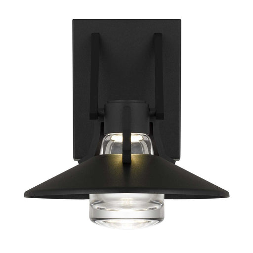 Alteck Radiant 9" LED Outdoor Sconce, Black/Clear, Sand Black