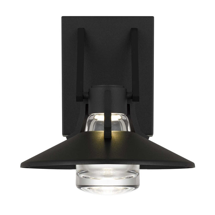Alteck Radiant 9" LED Outdoor Sconce, Black/Clear, Sand Black