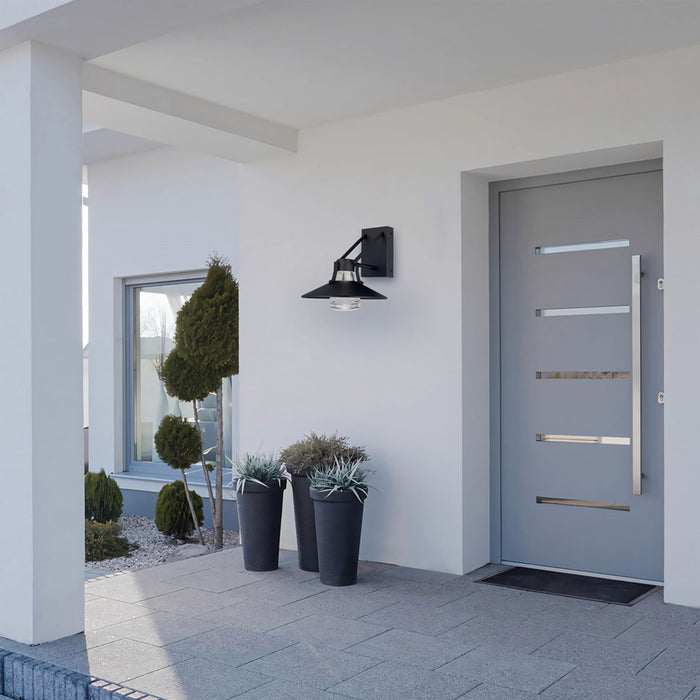 Alteck Radiant 10.5" LED Outdoor Wall Sconce, Sand Black