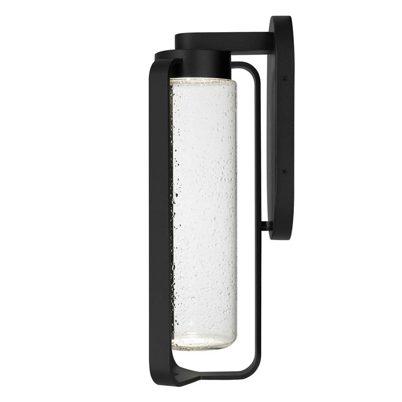 Alteck Clover 15.5in 1-Light LED Outdoor Wall Sconce | Contemporary Sand Black and Clear Seeded Glass | Entryway & Covered | Model AW0048-3CCT-W-BK