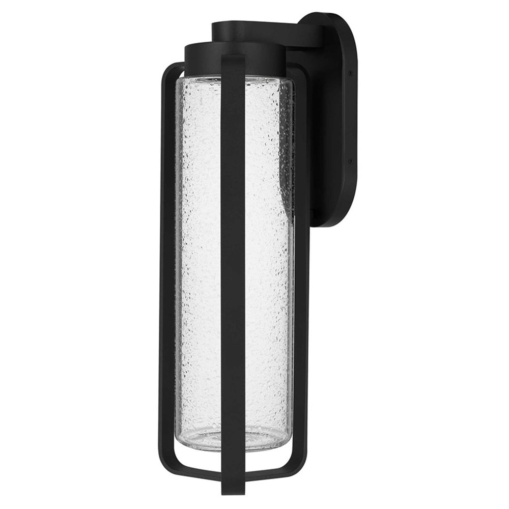 Alteck Clover 22" LED Outdoor Sconce, Black/Clear, Sand Black