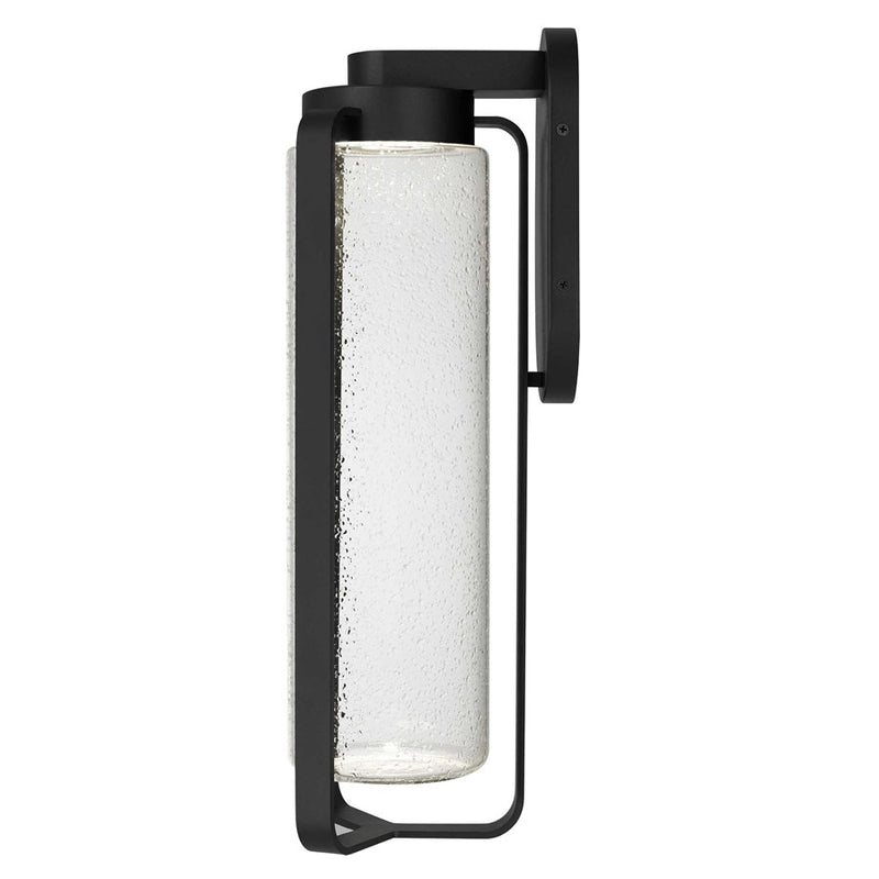 Alteck Clover 20in 1-Light Outdoor Sconce | Contemporary Sand Black and Clear Seeded Glass | Covered Patio & Entryway | Model AW0049-3CCT-W-BK