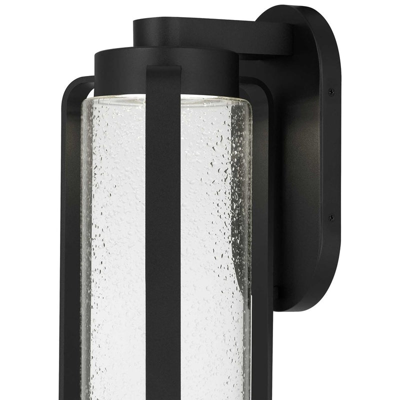 Alteck Clover 20in 1-Light Outdoor Sconce | Contemporary Sand Black and Clear Seeded Glass | Covered Patio & Entryway | Model AW0049-3CCT-W-BK