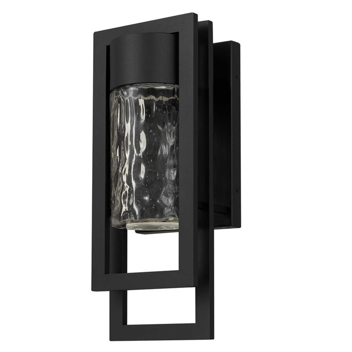 Alteck 2 Step 15" LED Outdoor Sconce, Black/Clear, Sand Black