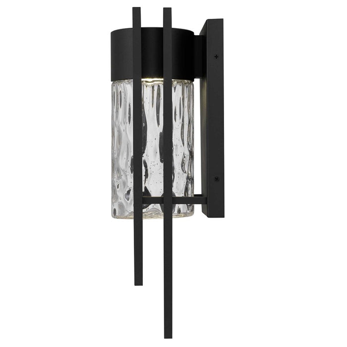 Alteck 2 Step 15" LED Outdoor Sconce, Black/Clear, Sand Black