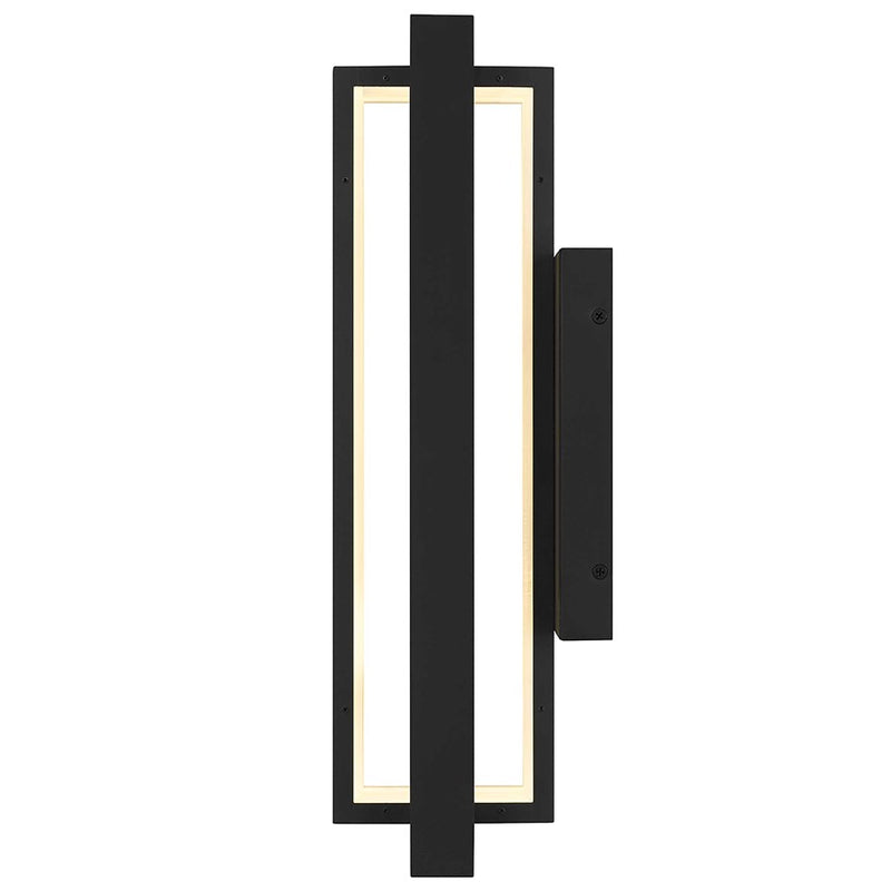 Alteck In/Out 18in 1-Light Outdoor Sconce | Contemporary Sand Black and Frosted Acrylic | Covered Patio & Entryway | Model AW0053-30-W-BK