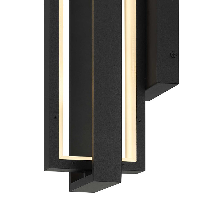 Alteck In/Out 18in 1-Light Outdoor Sconce | Contemporary Sand Black and Frosted Acrylic | Covered Patio & Entryway | Model AW0053-30-W-BK