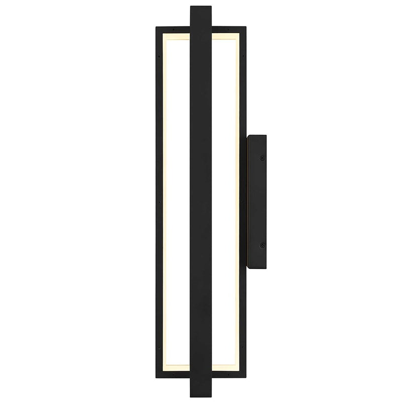 Alteck In & Out 24.5in 1-Light LED Outdoor Wall Sconce | Contemporary Sand Black Aluminum and Frosted Acrylic | Entryway | Model AW0054-30-W-BK