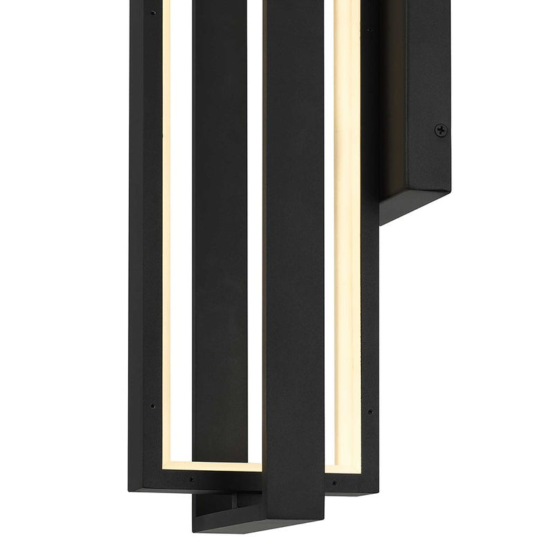 Alteck In & Out 24.5in 1-Light LED Outdoor Wall Sconce | Contemporary Sand Black Aluminum and Frosted Acrylic | Entryway | Model AW0054-30-W-BK