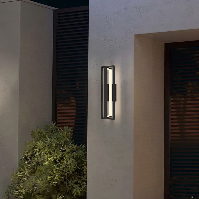 Alteck In & Out 24.5in 1-Light LED Outdoor Wall Sconce | Contemporary Sand Black Aluminum and Frosted Acrylic | Entryway | Model AW0054-30-W-BK