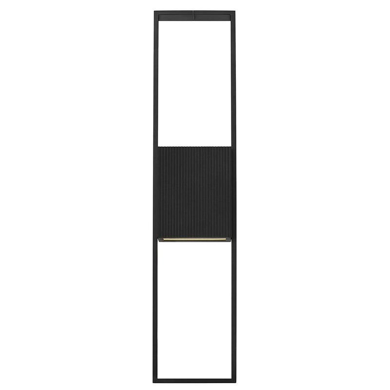 Alteck Miami 32in 1-Light Outdoor Sconce | Art Deco Sand Black and Sand Blast Glass | Entryway & Covered Patio | Model AW0058-3CCT-W-BK