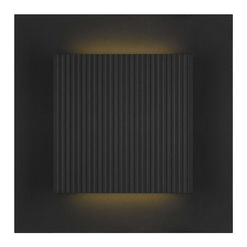 Alteck Miami 10in 1-Light Outdoor Sconce | Art Deco Sand Black and Sand Blast Glass | Covered Patio & Entryway | Model AW0059-3CCT-W-BK