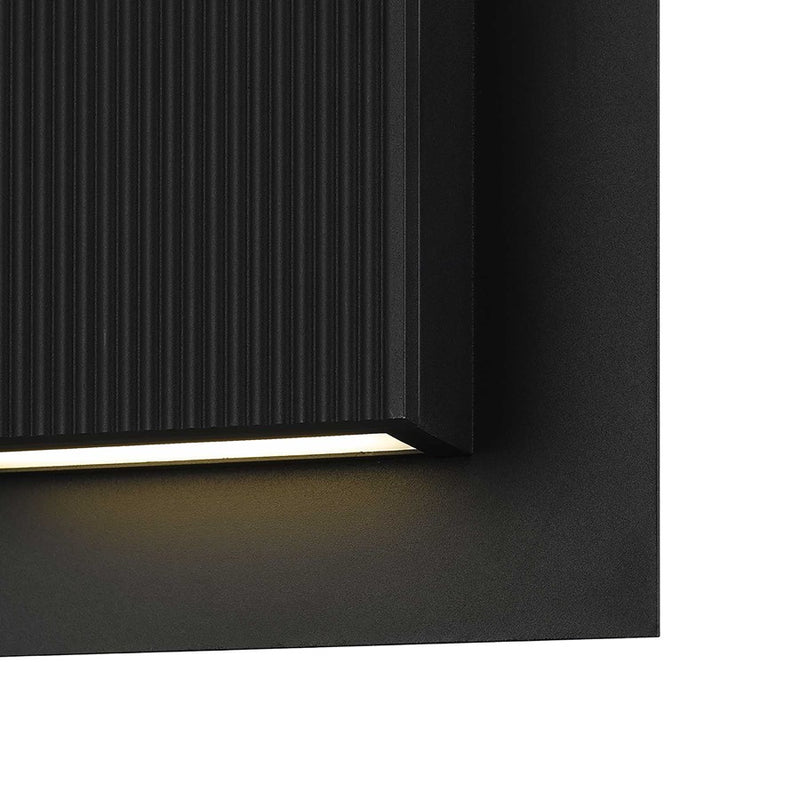 Alteck Miami 10in 1-Light Outdoor Sconce | Art Deco Sand Black and Sand Blast Glass | Covered Patio & Entryway | Model AW0059-3CCT-W-BK