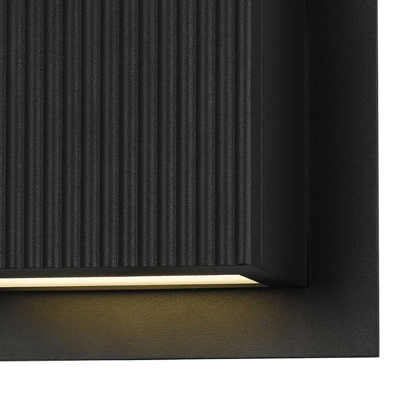 Alteck Miami 6.25in 1-Light Outdoor Sconce | Art Deco Sand Black and Sand Blast Glass | Entryway & Patio | Model AW0061-3CCT-W-BK