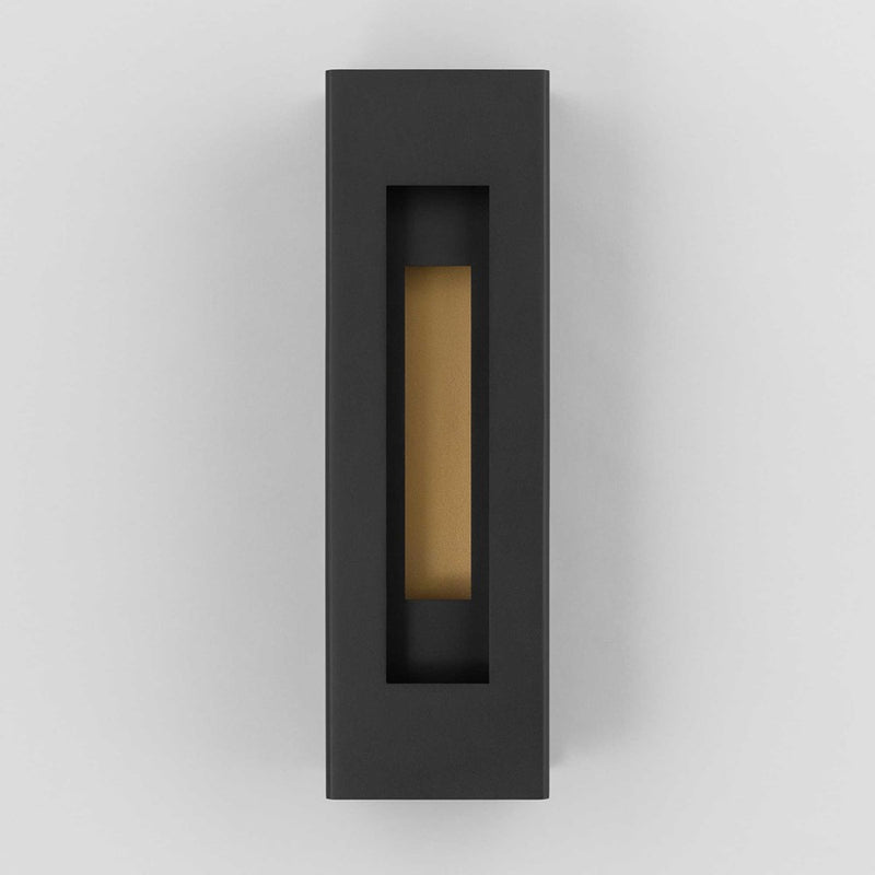 Alteck Layer 18in 1-Light LED Outdoor Wall Sconce | Contemporary Sand Black and Frosted Acrylic | Entryway & Patio | Model AW0079-3CCT-W-BK