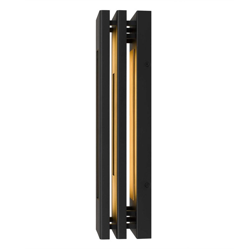 Alteck Layer 18in 1-Light LED Outdoor Wall Sconce | Contemporary Sand Black and Frosted Acrylic | Entryway & Patio | Model AW0079-3CCT-W-BK