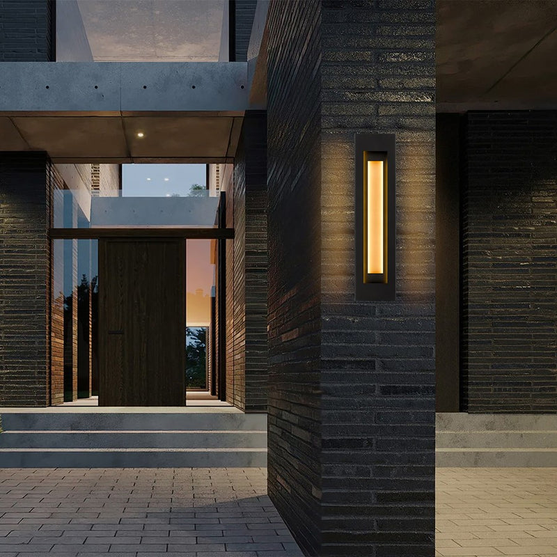 Alteck Layer 30in 1-Light LED Outdoor Wall Sconce | Contemporary Sand Black and Frosted Acrylic | Entryway & Patio | Model AW0081-3CCT-W-BK