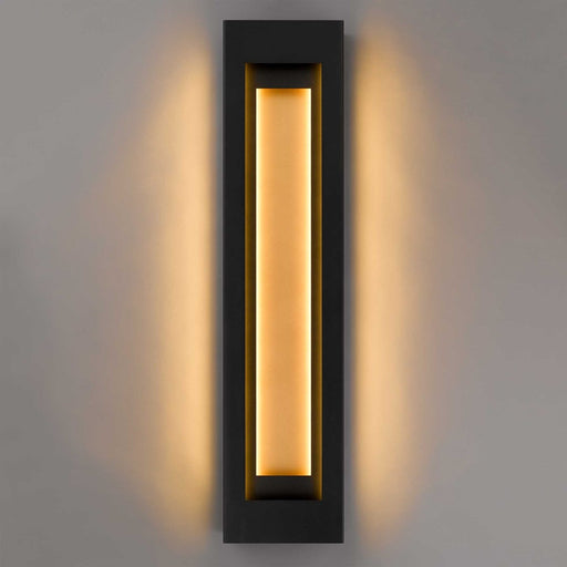 Alteck Layer 38" LED Outdoor Wall Sconce, Sand Black
