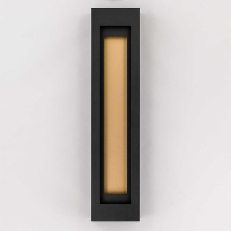 Alteck Layer 38in 1-Light Outdoor Wall Sconce | Contemporary Sand Black and Frosted Acrylic | Entryway & Patio | Model AW0082-3CCT-W-BK