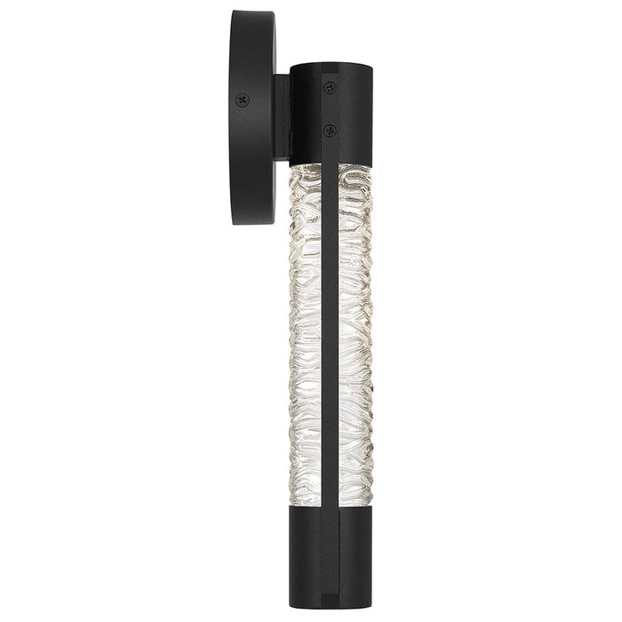 Alteck Tig 14" LED Outdoor Sconce, Black/Clear, Sand Black