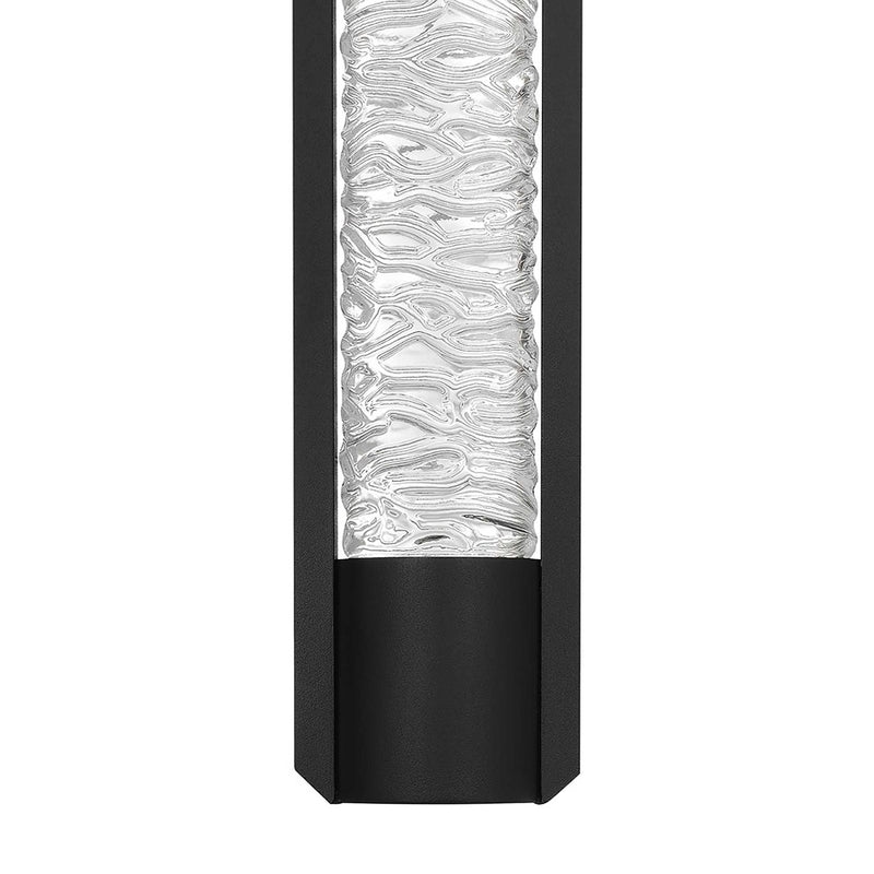Alteck Tig 14in 1-Light LED Outdoor Sconce | Contemporary Sand Black and Clear Glass | Entryway & Covered Patio | 5 x 14 in | Model AW0087-3CCT-W-BK