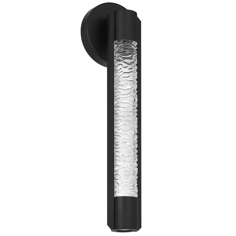 Alteck Tig 18" LED Outdoor Sconce, Black/Clear, Sand Black