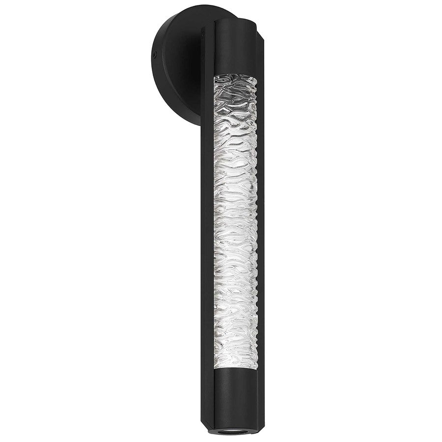 Alteck Tig 18" LED Outdoor Sconce, Black/Clear, Sand Black