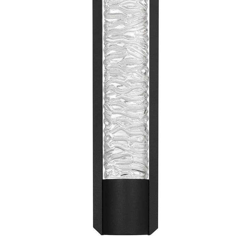 Alteck Tig 18in LED Outdoor Sconce | Contemporary Sand Black Aluminum and Clear Pressed Water Glass | Entryway & Covered | Model AW0088-3CCT-W-BK