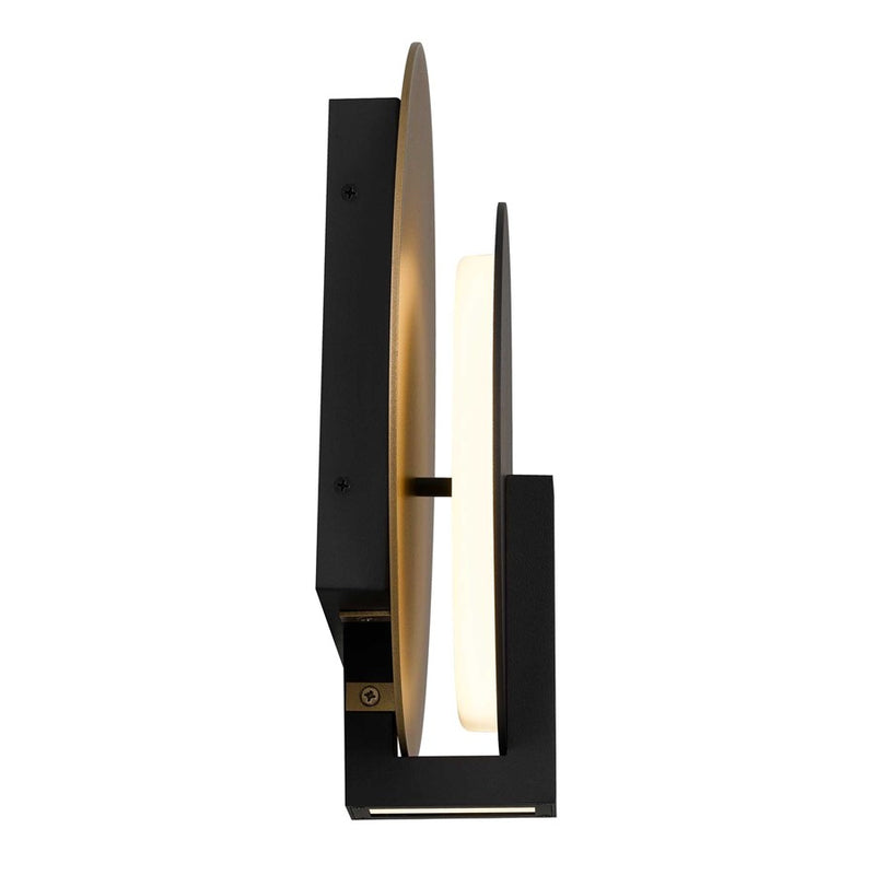 Alteck Eclipse 12.75in 1-Light Outdoor Sconce | Contemporary Sand Black and Frosted Acrylic | Entryway & Patio | Model AW0089-3CCT-W-BK-PB