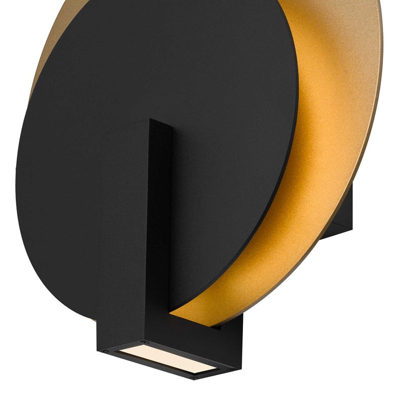 Alteck Eclipse 12.75in 1-Light Outdoor Sconce | Contemporary Sand Black and Frosted Acrylic | Entryway & Patio | Model AW0089-3CCT-W-BK-PB