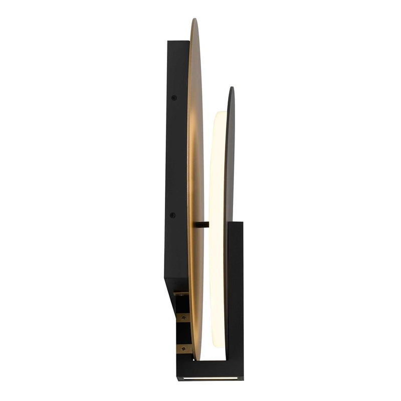Alteck Eclipse 18.75in 1-Light LED Outdoor Sconce | Contemporary Sand Black and Frosted Acrylic | Entryway & Covered | Model AW0090-3CCT-W-BK-PB