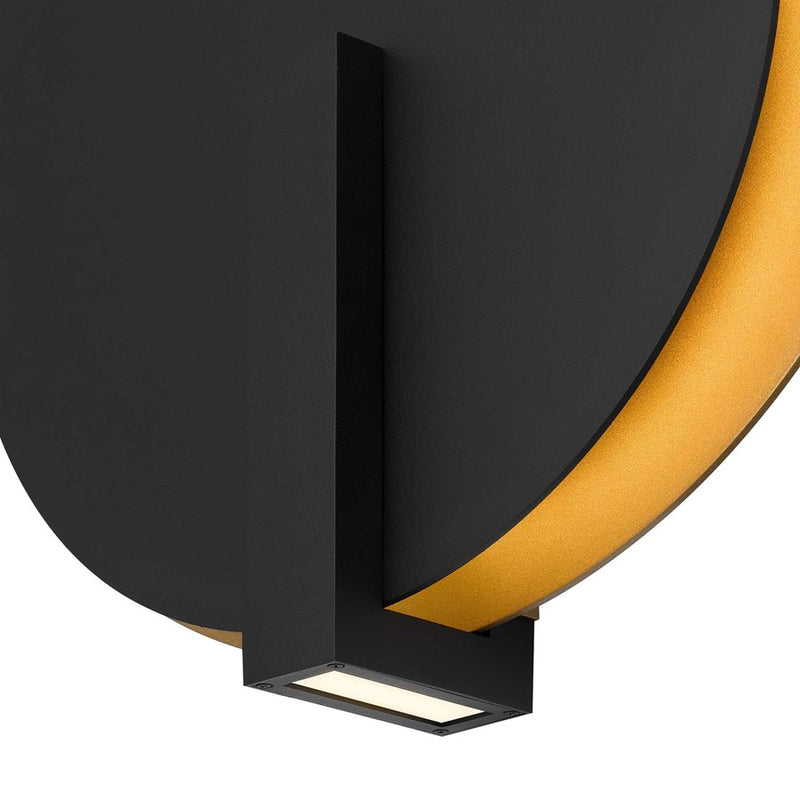 Alteck Eclipse 18.75in 1-Light LED Outdoor Sconce | Contemporary Sand Black and Frosted Acrylic | Entryway & Covered | Model AW0090-3CCT-W-BK-PB