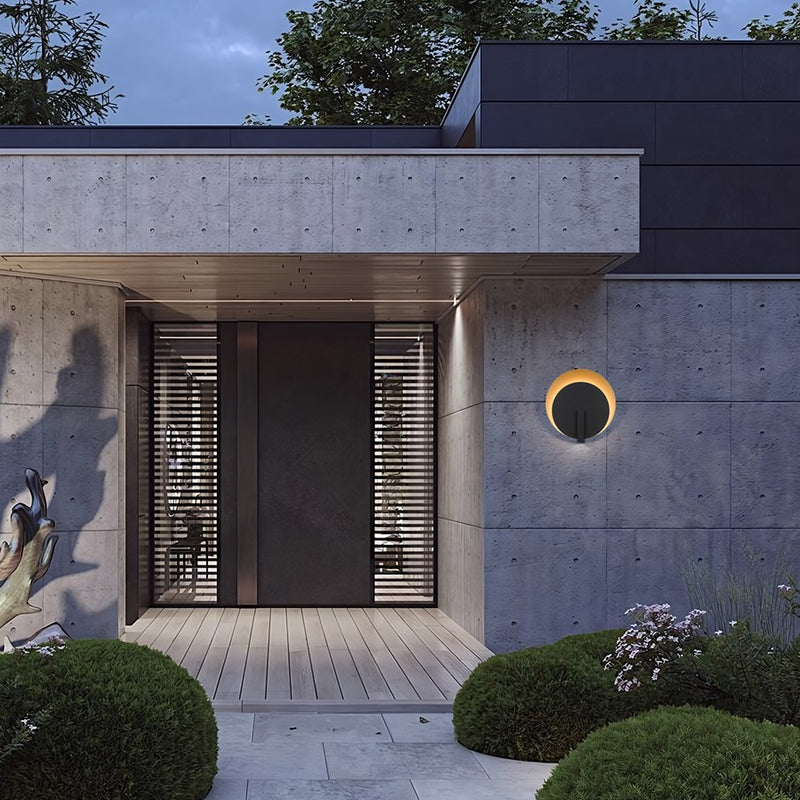 Alteck Eclipse 18.75in 1-Light LED Outdoor Sconce | Contemporary Sand Black and Frosted Acrylic | Entryway & Covered | Model AW0090-3CCT-W-BK-PB