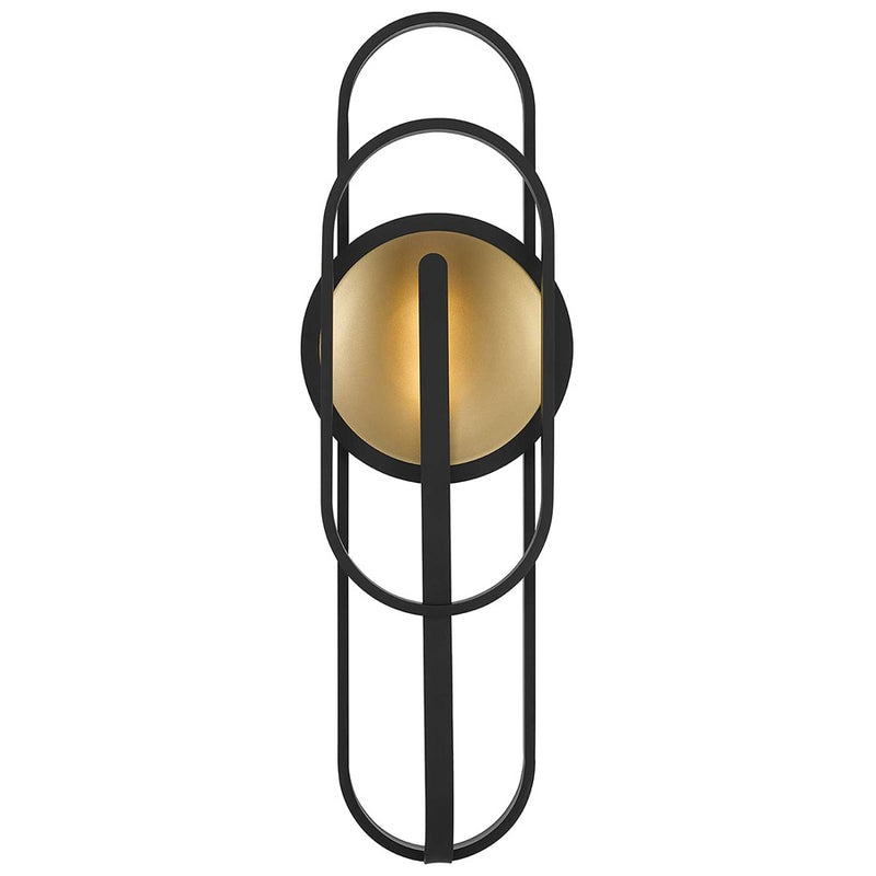 Alteck Raymond 30in LED Outdoor Wall Sconce | Art Deco Sand Black Aluminum and Sand Blast Glass | Entryway & Covered Patio | Model AW0092-3CCT-W-BK
