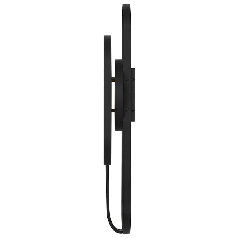 Alteck Raymond 30in LED Outdoor Wall Sconce | Art Deco Sand Black Aluminum and Sand Blast Glass | Entryway & Covered Patio | Model AW0092-3CCT-W-BK
