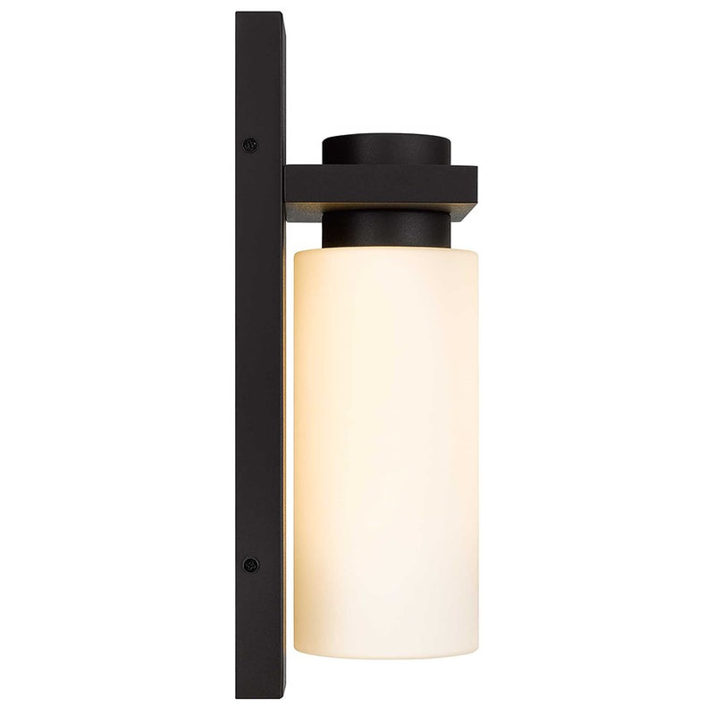 Alteck Kast 14in 1-Light LED Outdoor Wall Sconce | Contemporary Dark Bronze Aluminum and Etched White Opal Glass | Entryway | Model AW0093-3CCT-W-DB