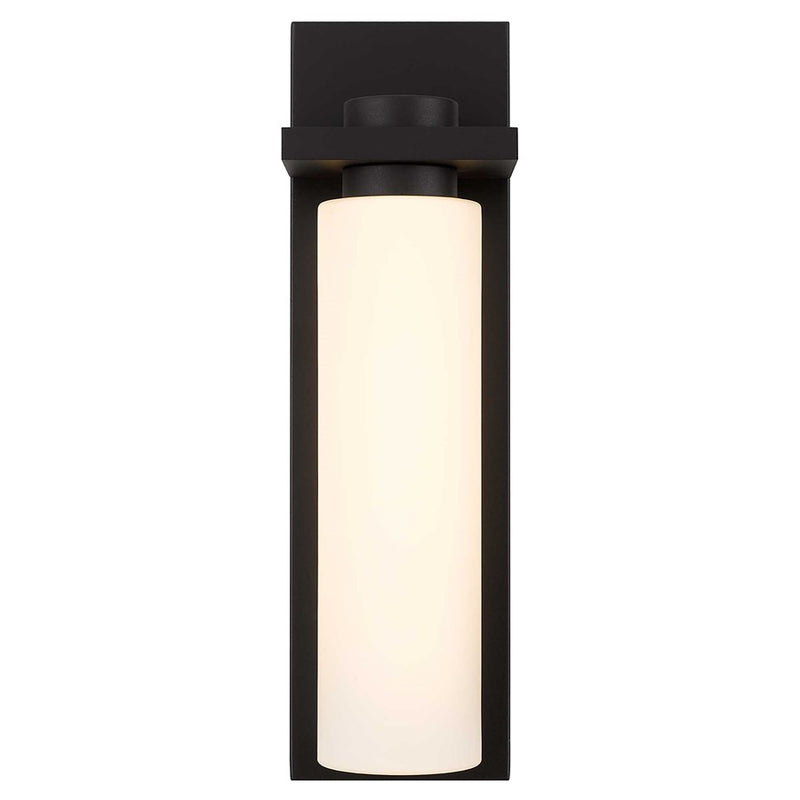Alteck Kast 19in 1-Light LED Outdoor Wall Sconce | Contemporary Dark Bronze and Etched White Opal Glass | Entryway & Patio | Model AW0094-3CCT-W-DB