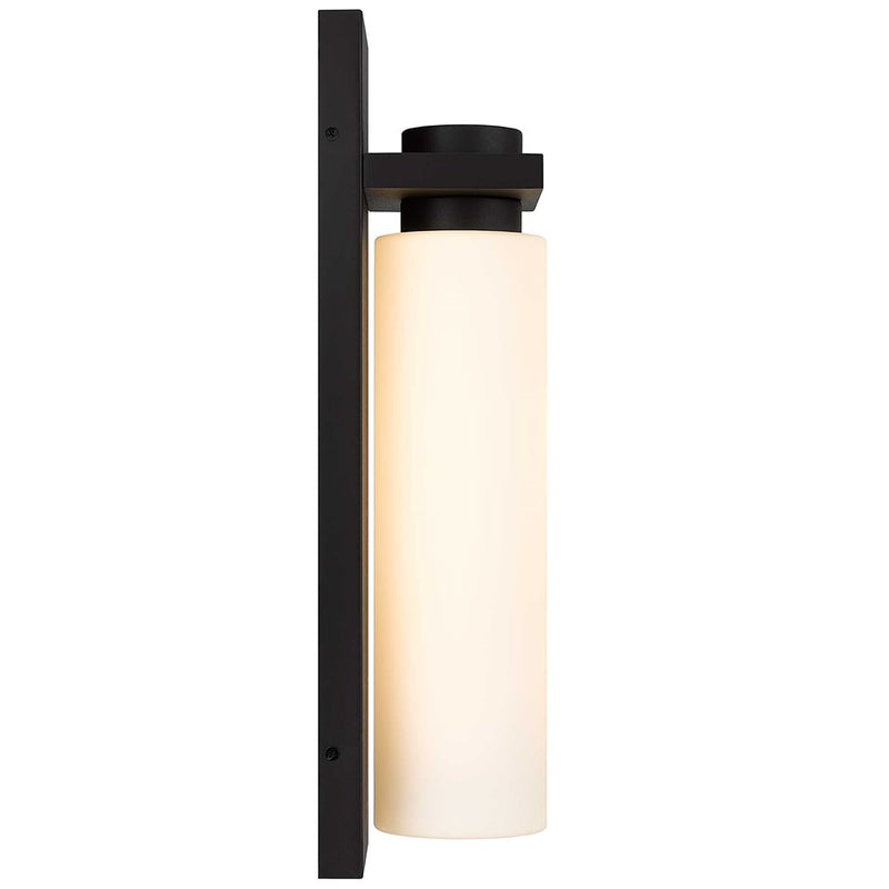 Alteck Kast 19in 1-Light LED Outdoor Wall Sconce | Contemporary Dark Bronze and Etched White Opal Glass | Entryway & Patio | Model AW0094-3CCT-W-DB