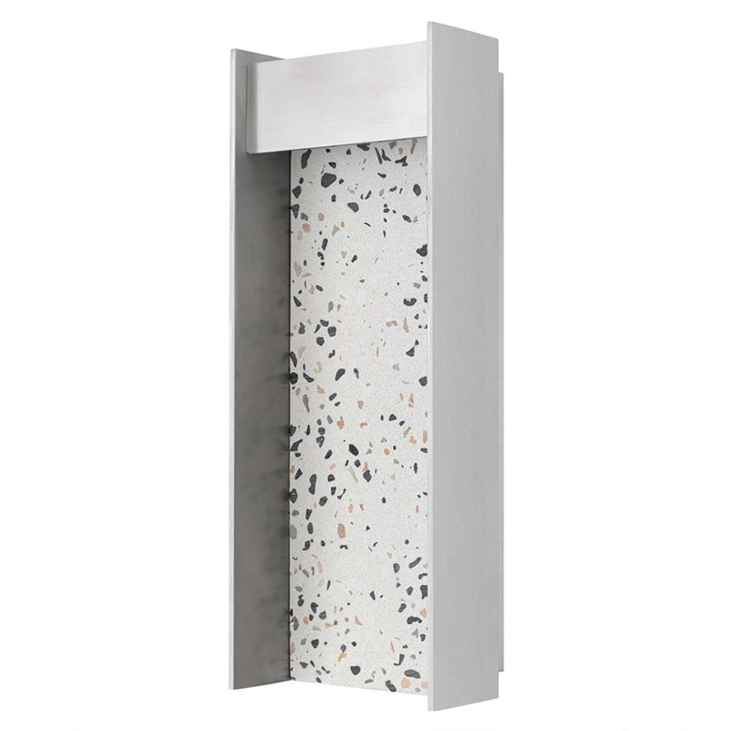 Alteck Terrazzo 14" LED Outdoor Wall Sconce, Brushed Aluminum