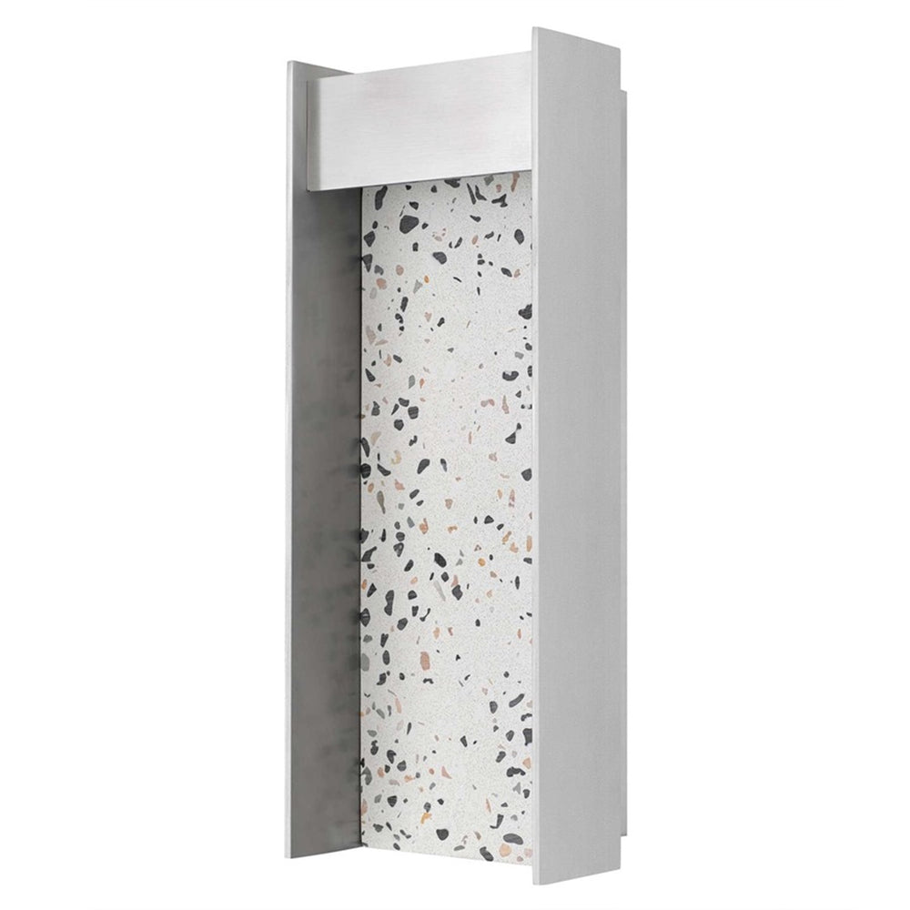 Alteck Terrazzo 14" LED Outdoor Wall Sconce, Brushed Aluminum