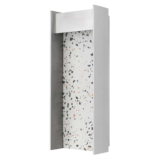 Alteck Terrazzo 14" LED Outdoor Wall Sconce, Brushed Aluminum - AW0095-3CCT-W-BA