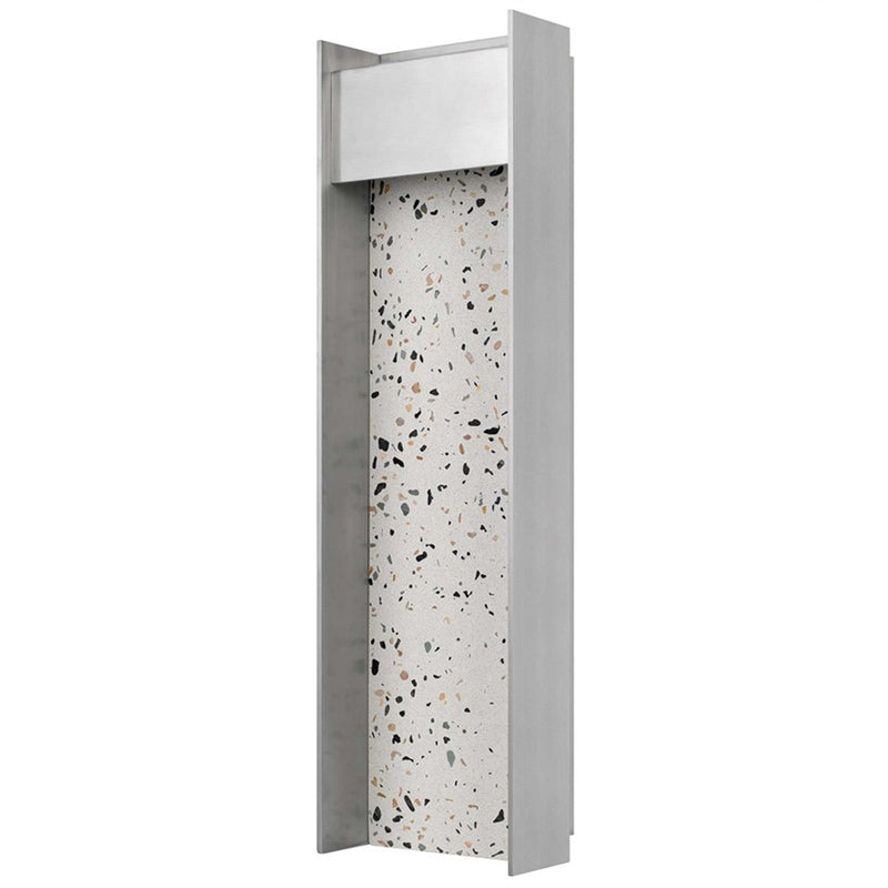 Alteck Terrazzo 20" LED Outdoor Wall Sconce, Brushed Aluminum