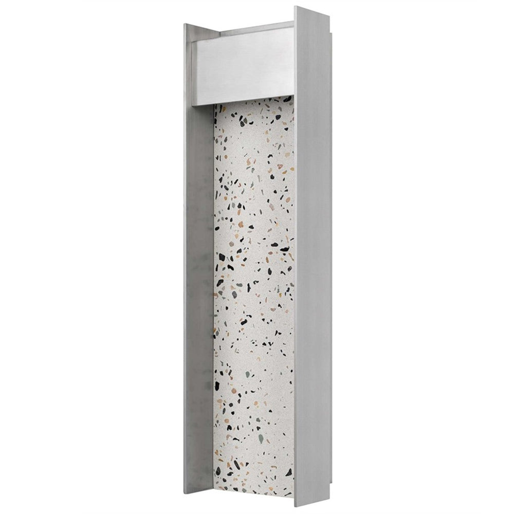 Alteck Terrazzo 20" LED Outdoor Wall Sconce, Brushed Aluminum