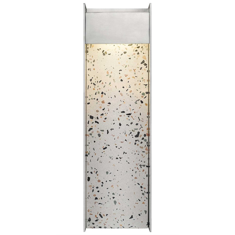 Alteck Terrazzo 20in 1-Light LED Outdoor Wall Sconce | Contemporary Brushed Aluminum and Sand Blast Glass | Entryway & Patio | Model AW0096-3CCT-W-BA