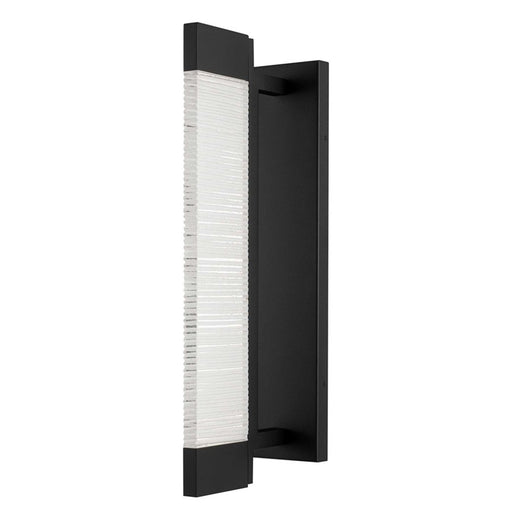 Alteck Solice 20" LED Outdoor Sconce, Black/Clear, Sand Black