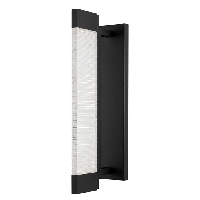 Alteck Solice 20" LED Outdoor Sconce, Black/Clear, Sand Black