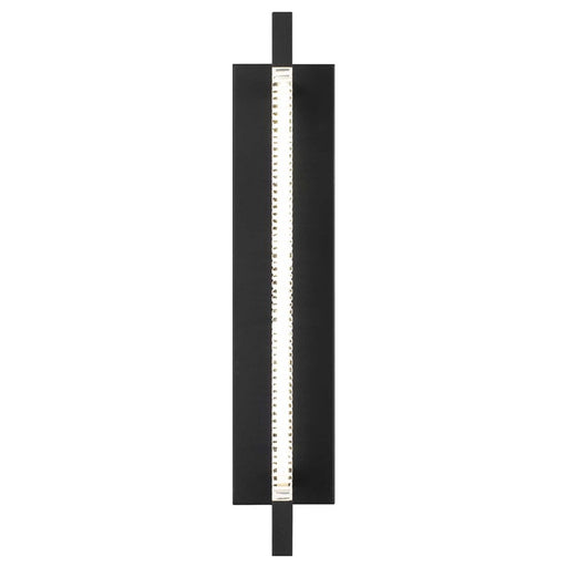 Alteck Solice 20" LED Outdoor Sconce, Black/Clear, Sand Black